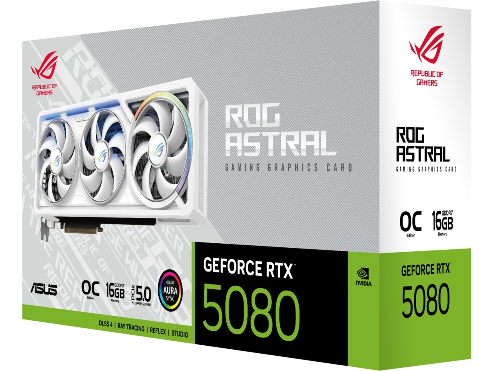 Asus ROG Astral GeForce RTX 5080 OC (vit) Grafikkort