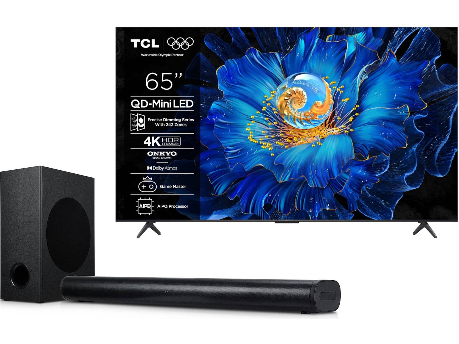 TCL 65" C69KS 4K QD-Mini LED Google TV + Soundbar 70 - 79 tums TV