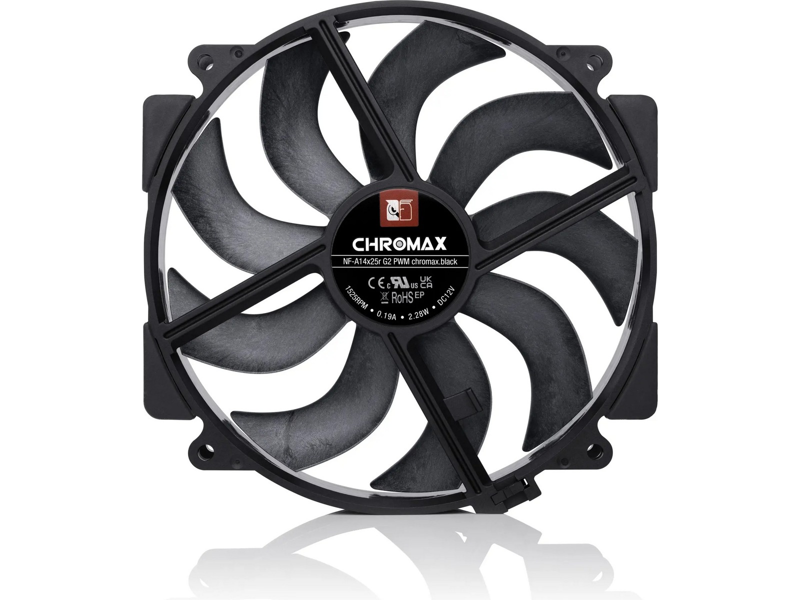 Noctua NF-A14x25r G2 PWM chromax.black Fläkt Fläkt