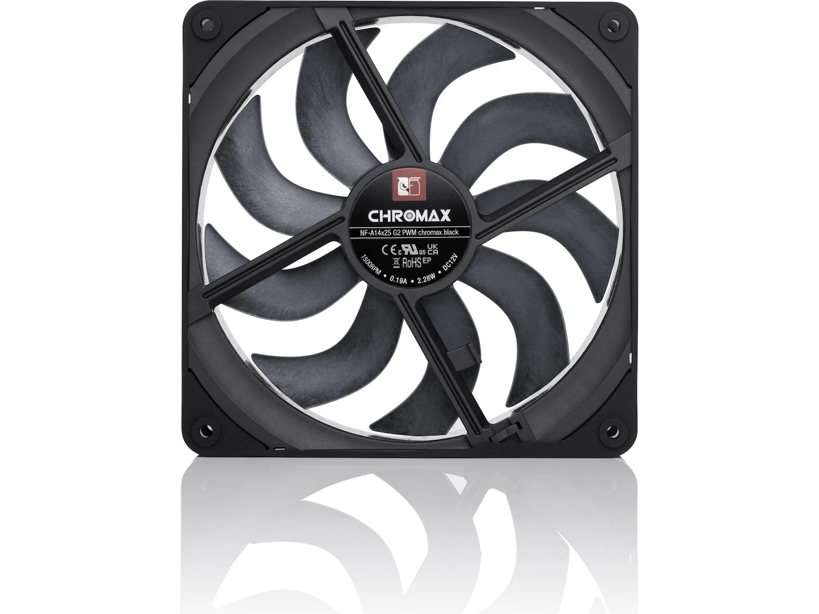 Noctua NF-A14x25 G2 PWM chromax.black Fläkt Fläkt