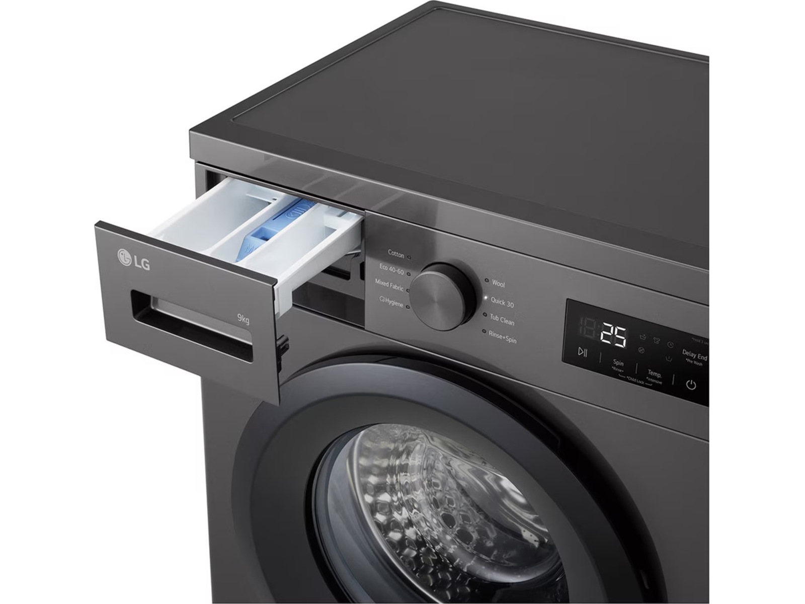 LG F4A1009NDK tvättmaskin (mörk silver) + torktumlare Tvättmaskin