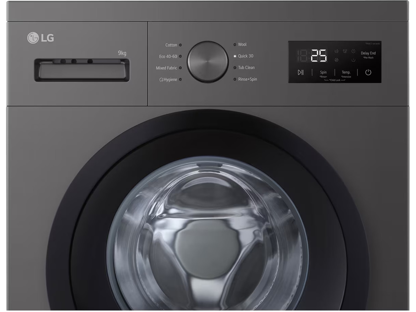 LG F4A1009NDK tvättmaskin (mörk silver) + torktumlare Tvättmaskin