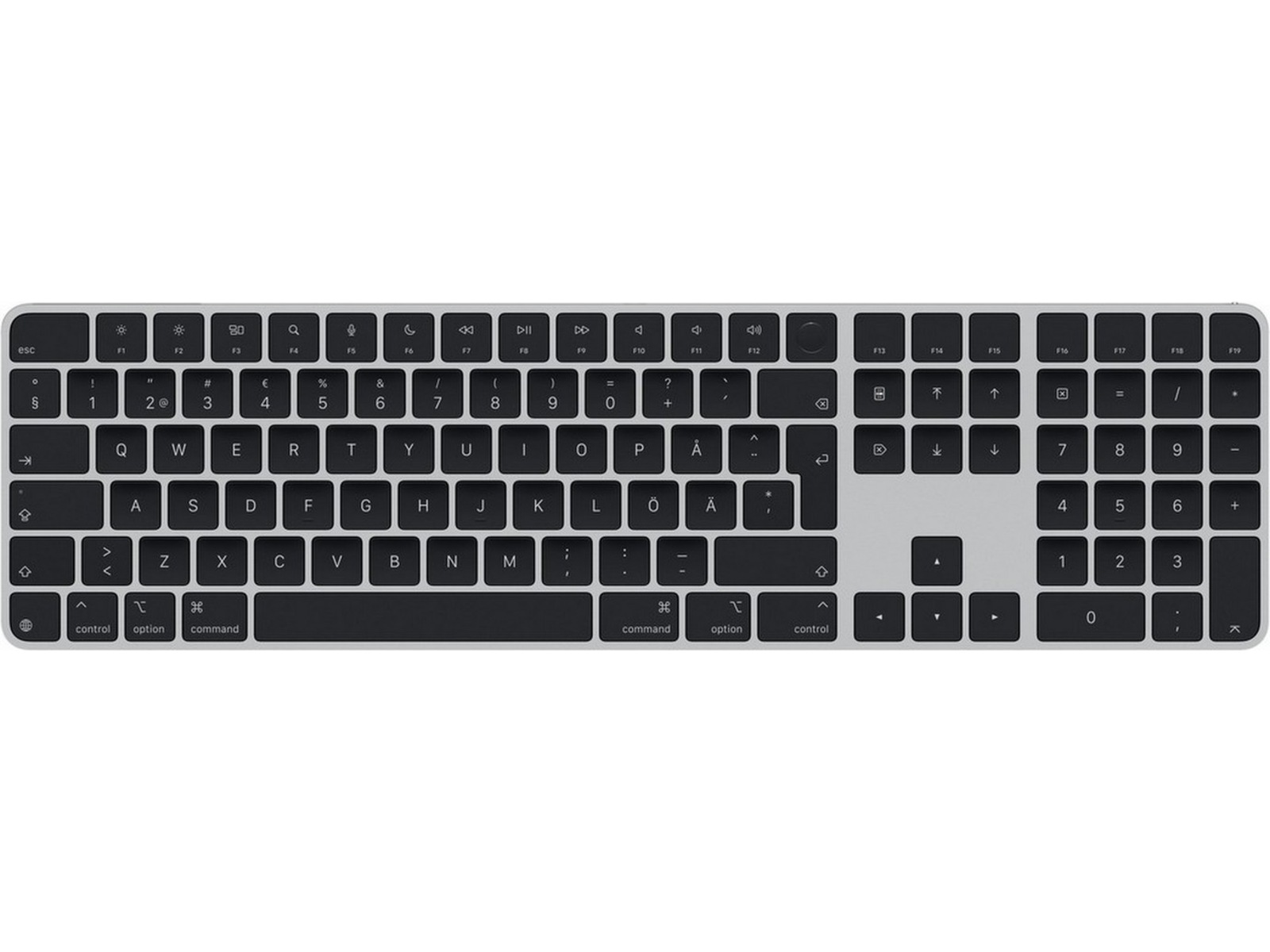 Apple Magic Keyboard med Touch ID och numeriskt tangentbord (svart) -B-Grade Demo tangentbord