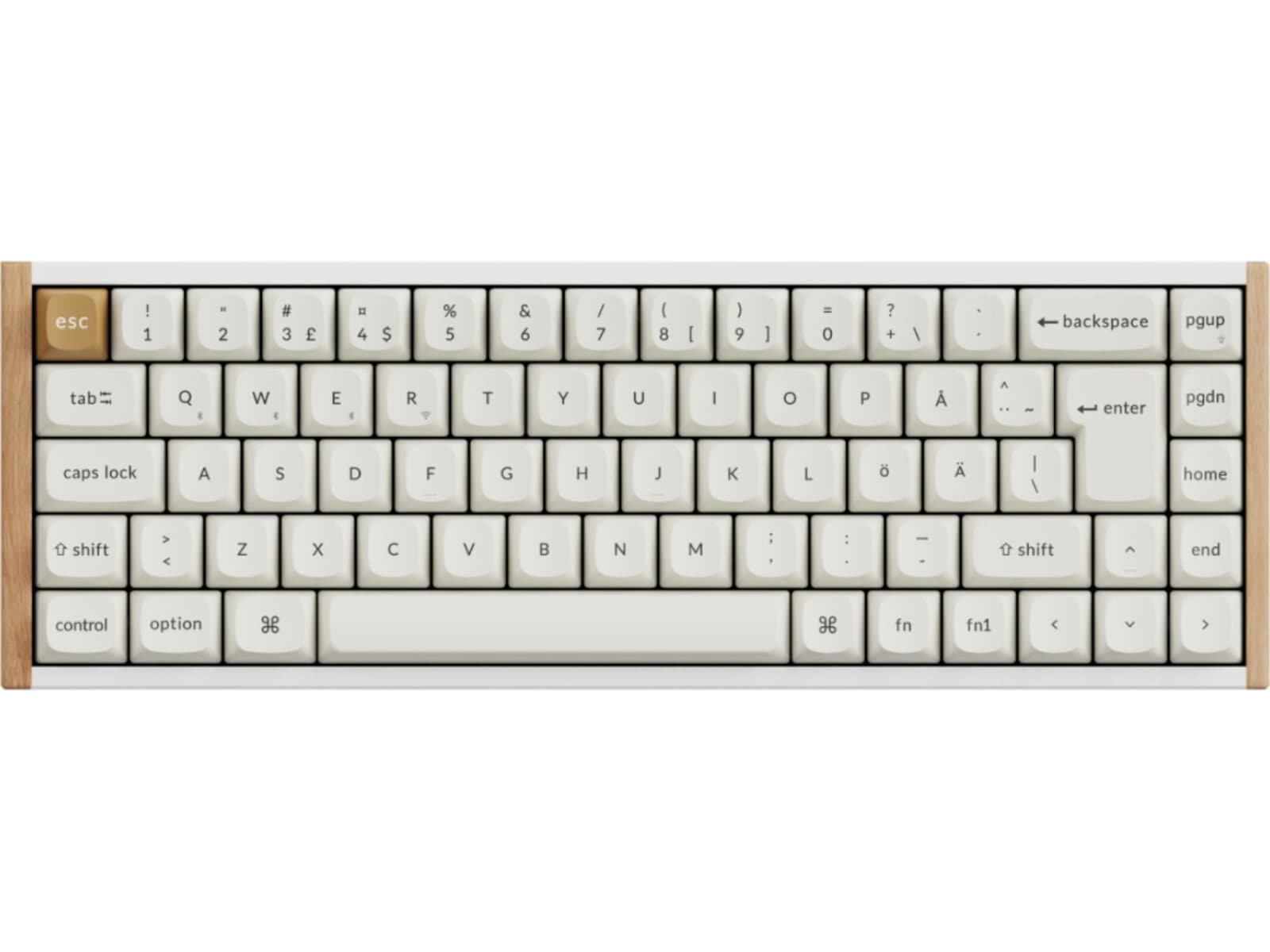 Keychron K6 HE SE trådlöst gamingtangentbord (trä/vit) Gamingtangentbord