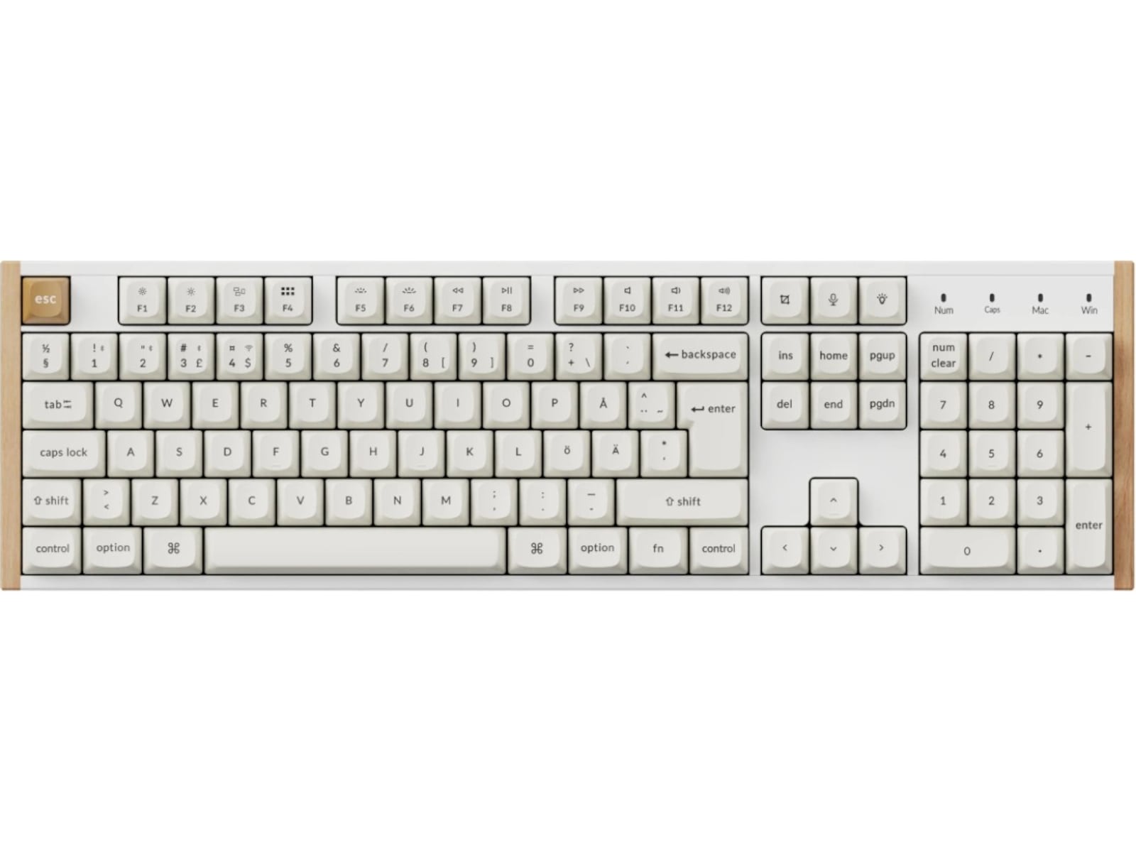 Keychron K10 HE SE trådlöst gamingtangentbord (trä/vit) Gamingtangentbord
