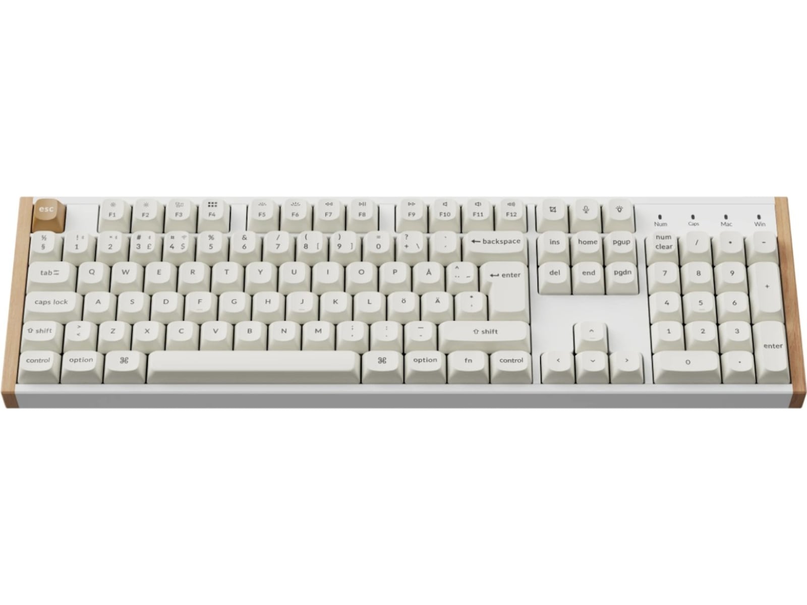 Keychron K10 HE SE trådlöst gamingtangentbord (trä/vit) Gamingtangentbord