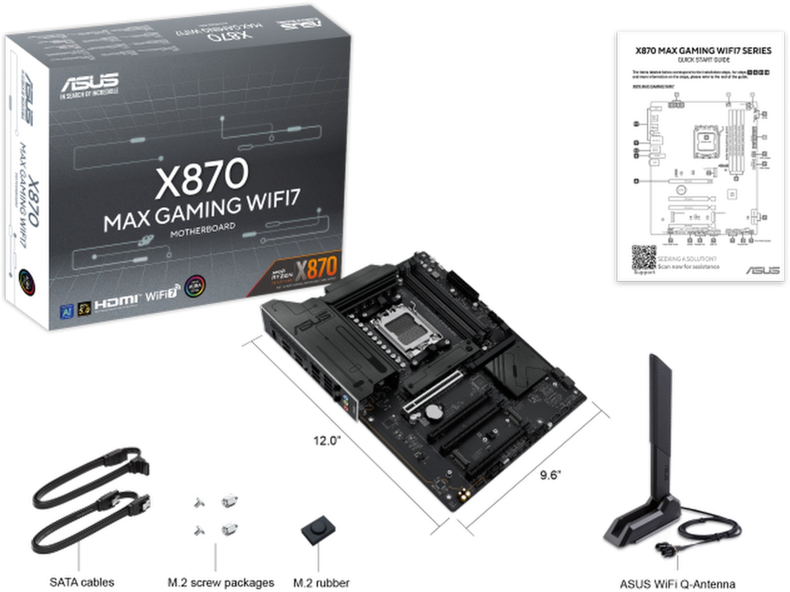 ASUS X870 MAX GAMING WIFI7 Moderkort -B-Grade Demo moderkort