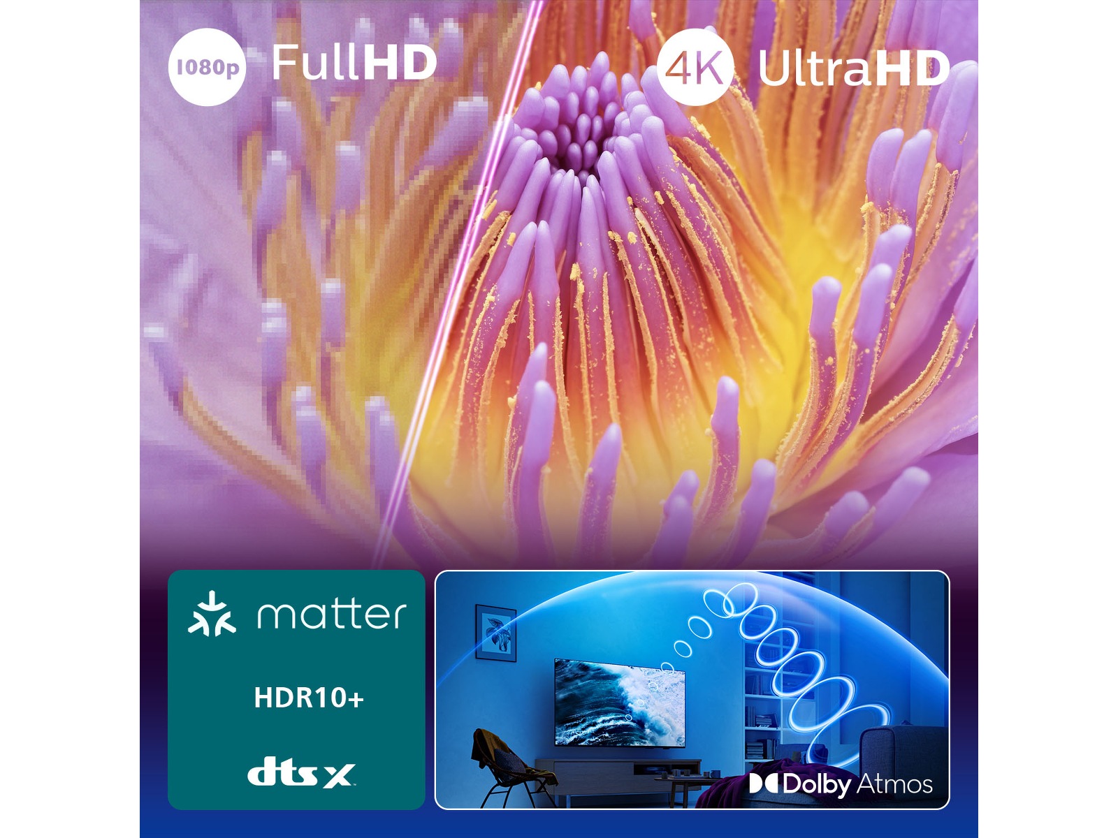 Philips 75" PUS7000/12 4K LED Smart TV (2025) + soundbar 60 - 69 tums TV