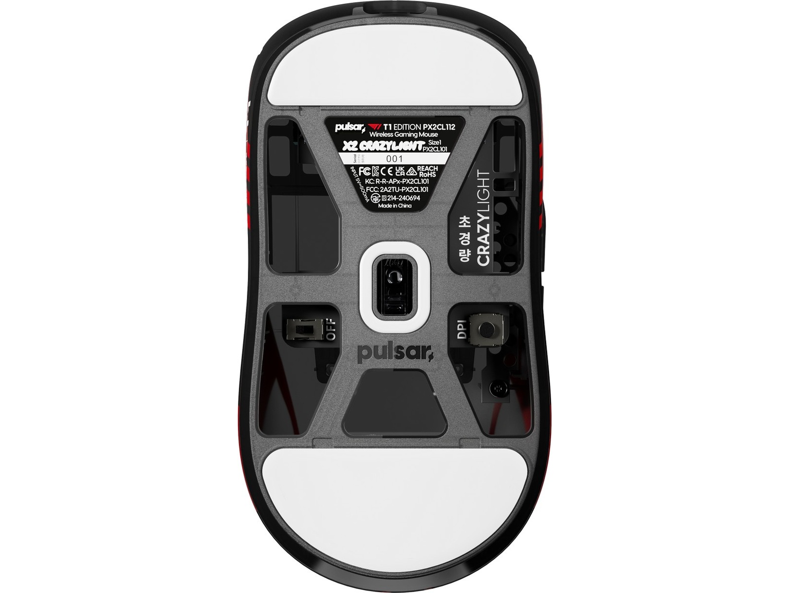 Pulsar X2 CRAZYLIGHT Mini trådlös gamingmus T1 Edition (svart) Gamingmus