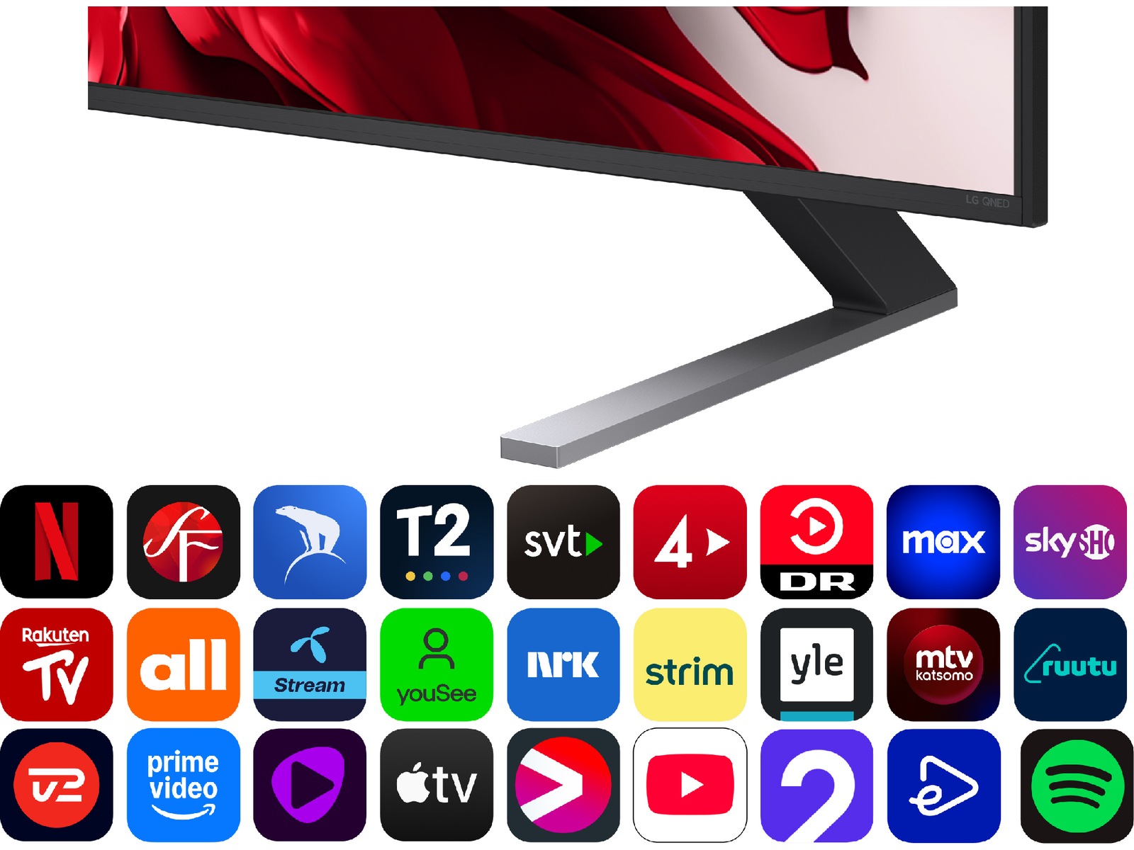 LG 86'' QNED85 evo AI MiniLED 4k smart-TV (2025) + soundbar 60 - 69 tums TV