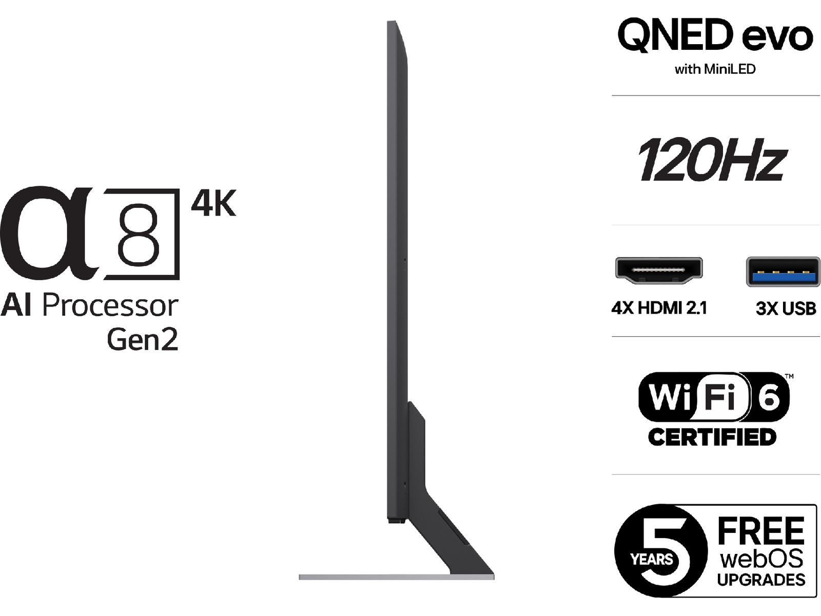 LG 55'' QNED85 evo AI MiniLED 4k smart-TV (2025) + soundbar 60 - 69 tums TV