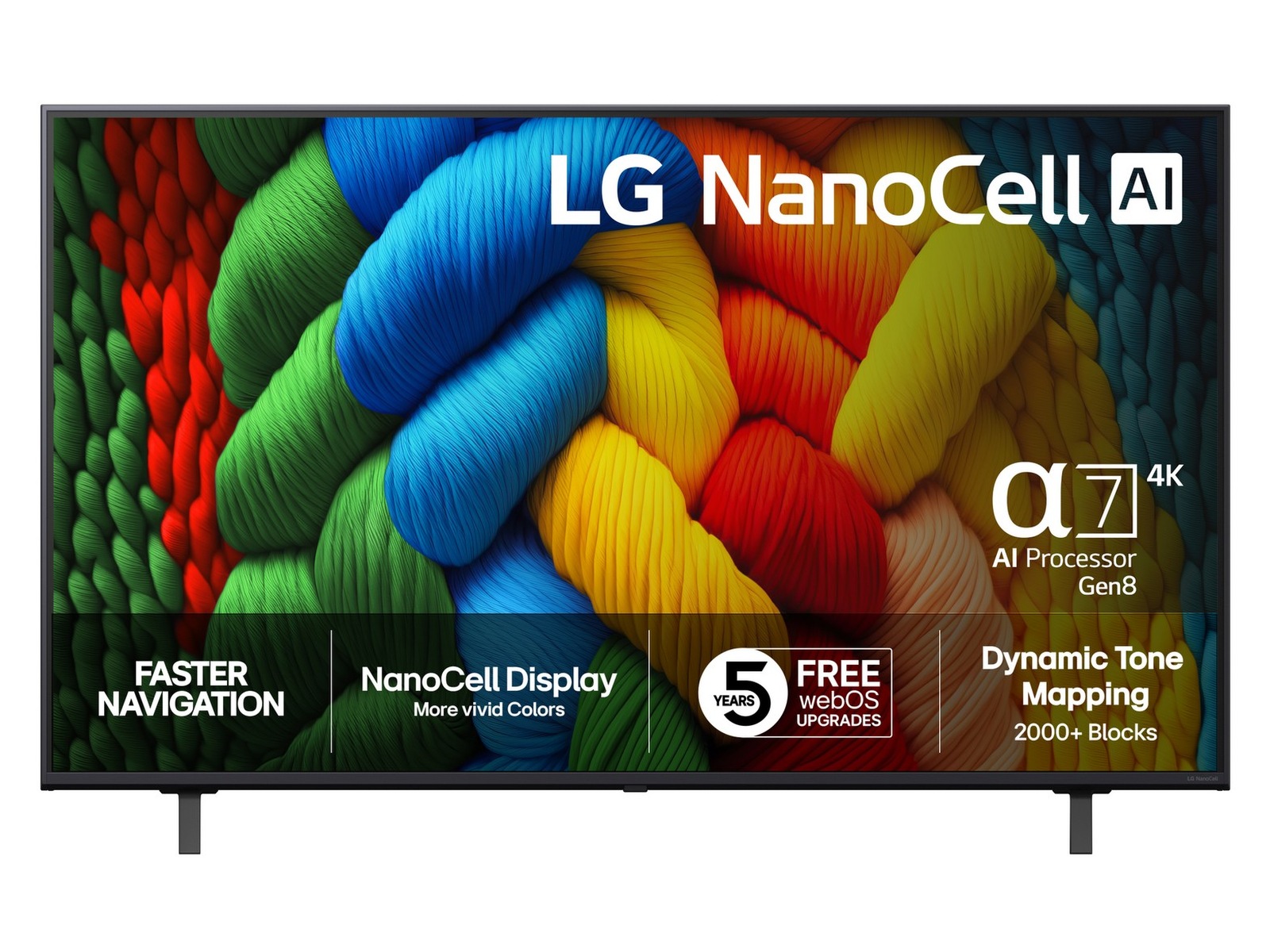 LG 55" NANO80 AI 4K NanoCell smart-TV (2025) + soundbar 60 - 69 tums TV