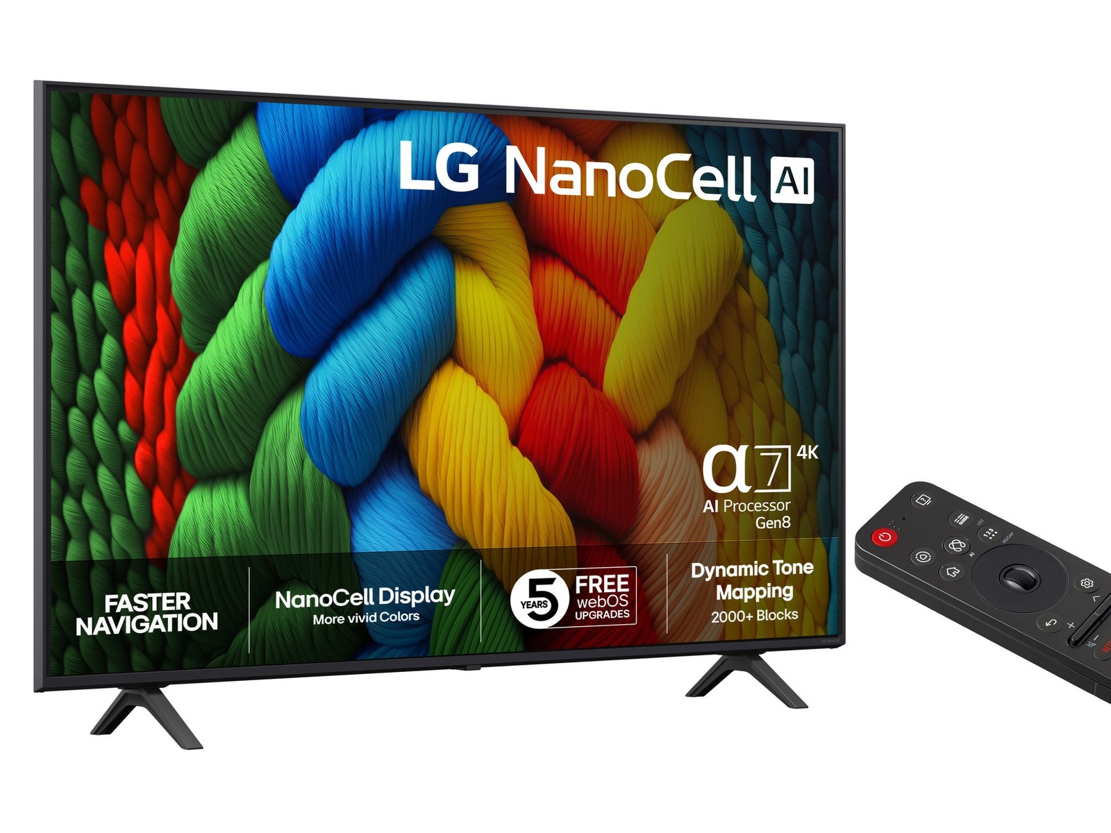 LG 50" NANO80 AI 4K NanoCell smart-TV (2025) + soundbar 60 - 69 tums TV