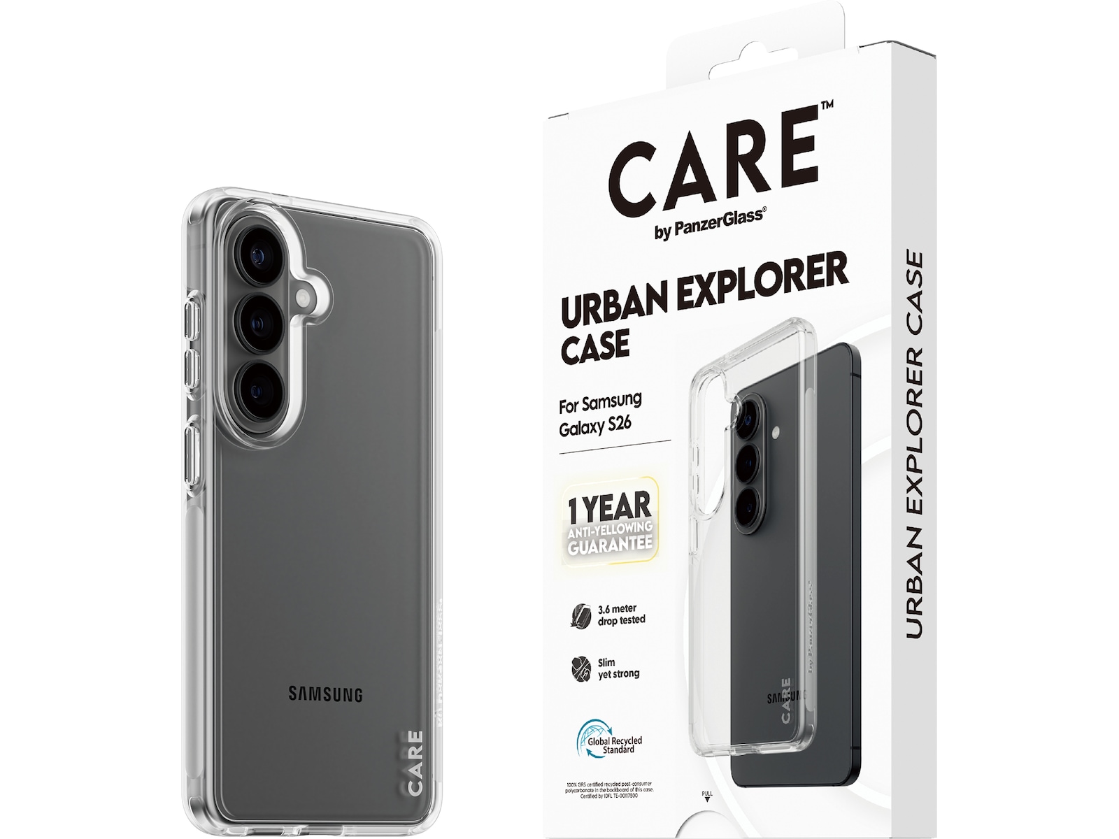 PanzerGlass CARE Galaxy S26 Urban Explorer fodral (transparent) Mobilskal
