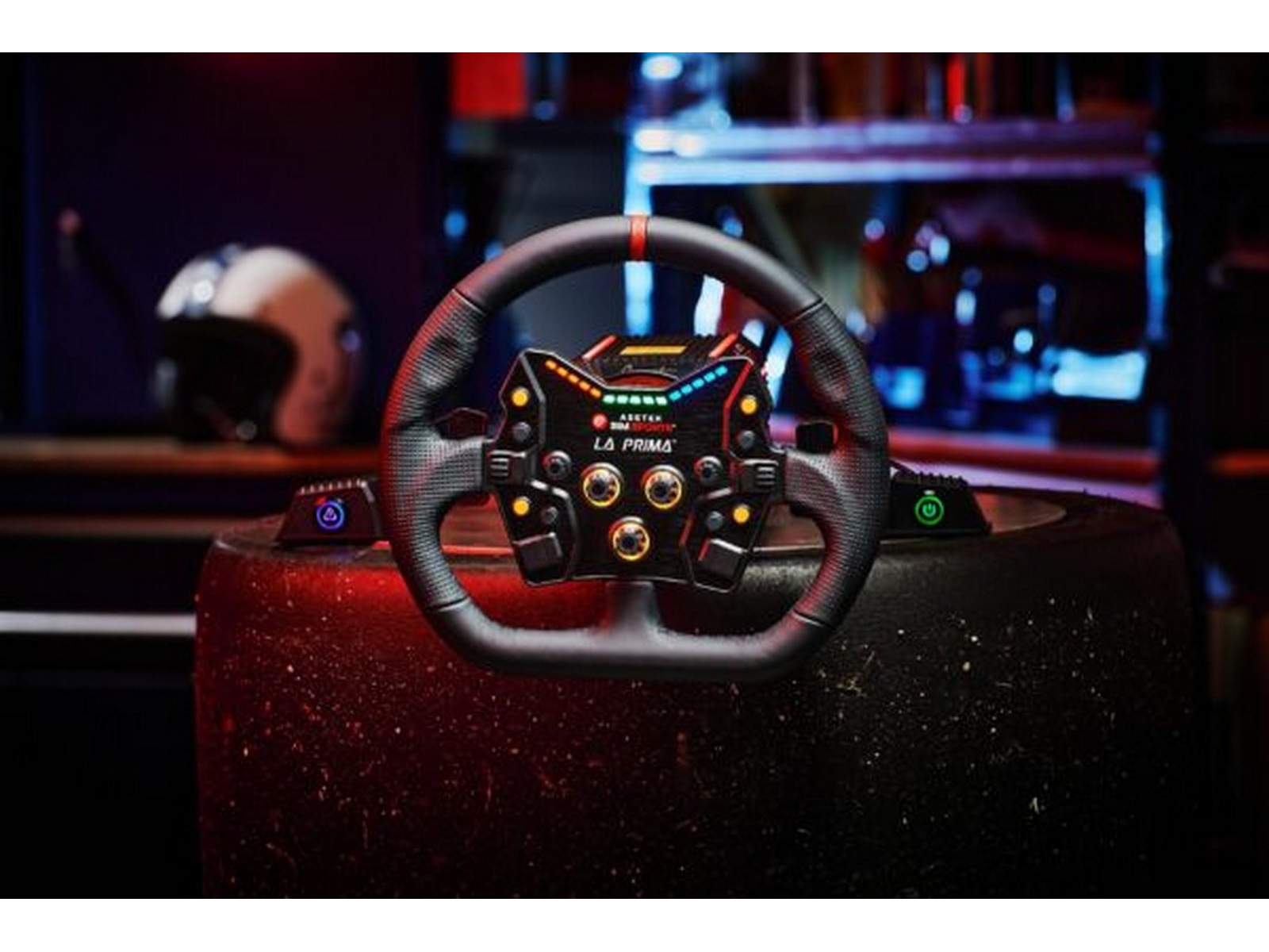 Asetek Closed D rattkrans läder (svart) Ratt och pedaler