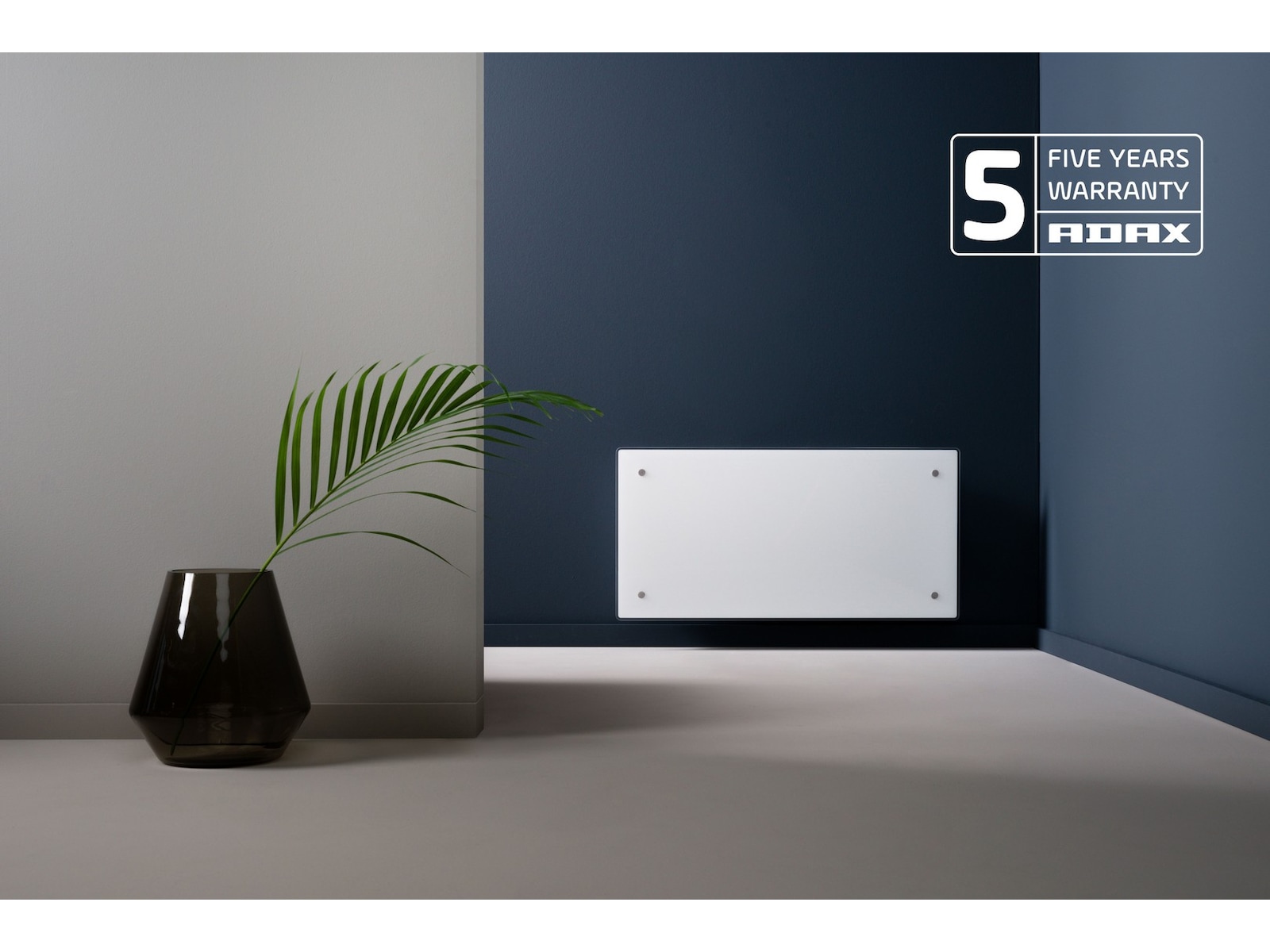 Adax Clea WiFi panelradiator glas 1000W, 2-pack (vit) Panelelement