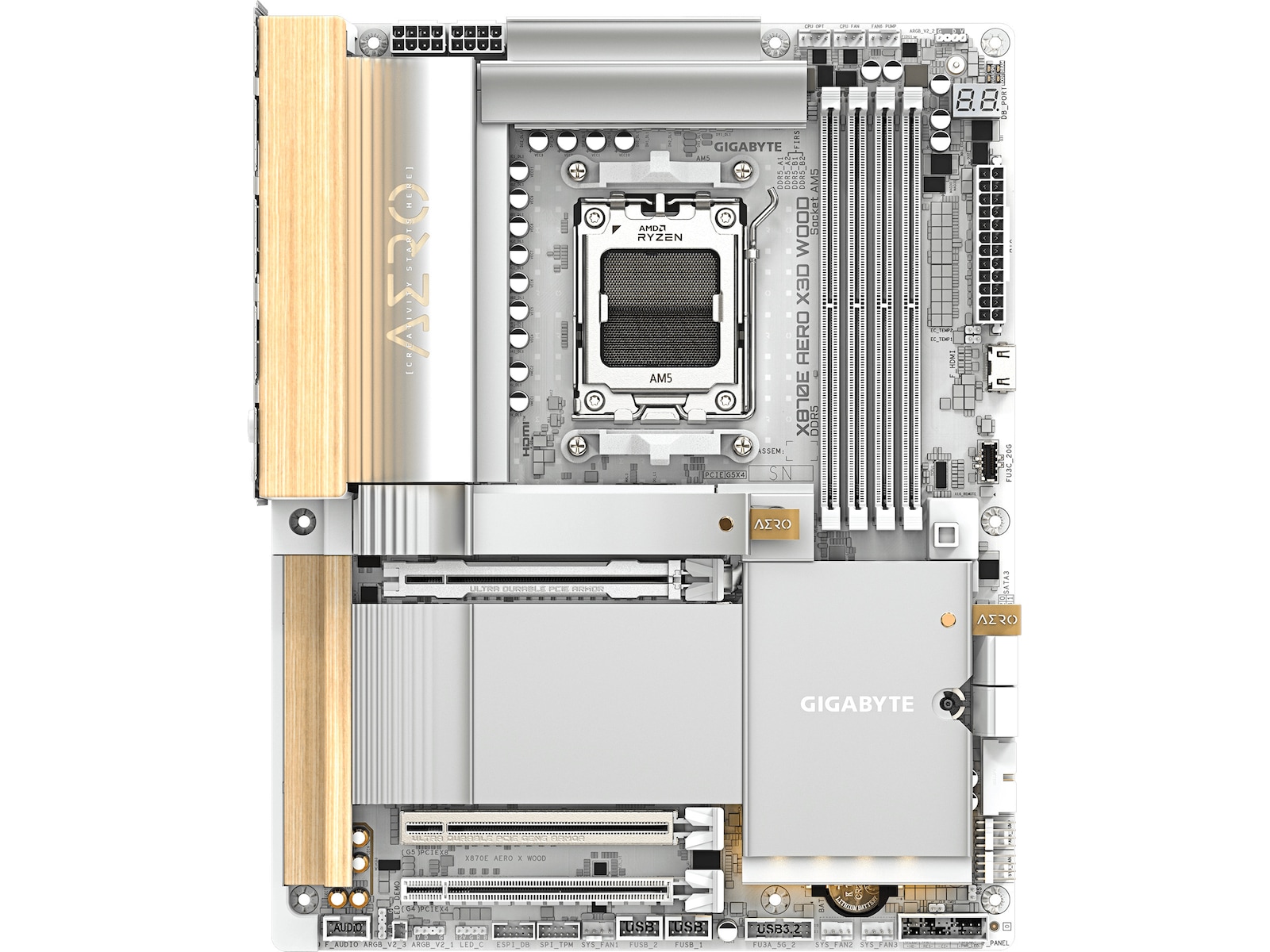 Gigabyte X870E AERO X3D WOOD moderkort AMD Socket