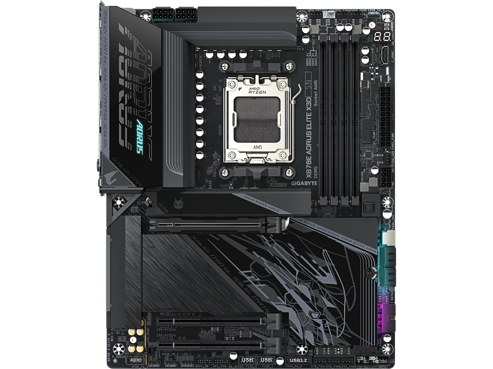 Gigabyte X870E AORUS ELITE X3D moderkort AMD Socket