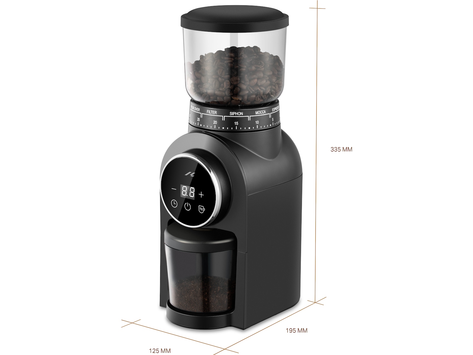 Loeffen LFCG1000 Kaffekvarn med 30 inställningar Kaffekvarnar