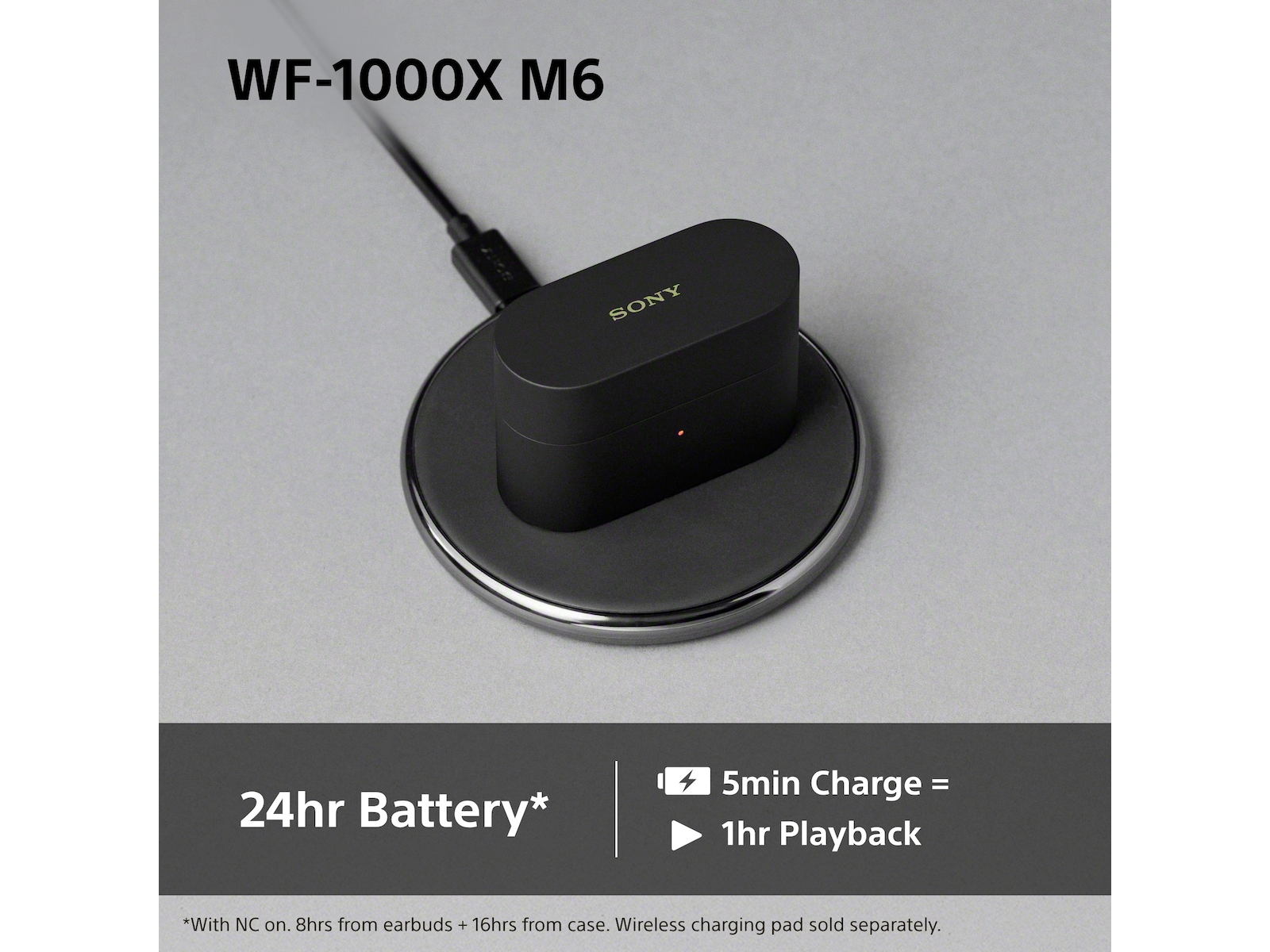 Sony WF-1000XM6 trådlösa öronproppar med brusreducering (svart) In-ear hörlurar