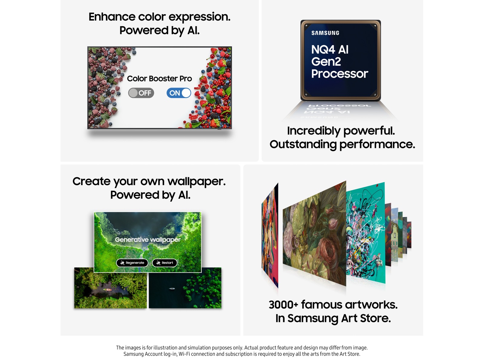 Samsung 55" The Frame LS03FA QLED 4K smart-TV (2025) + vit ram 50 - 59 tums TV