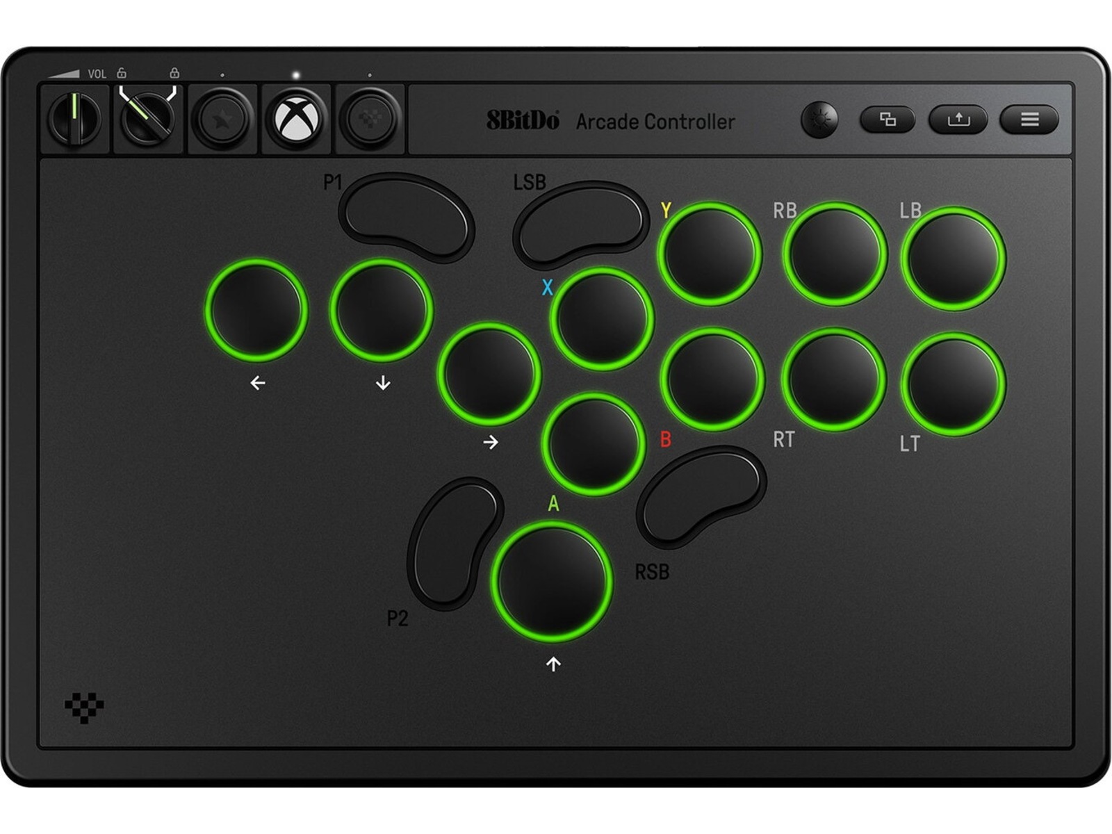 8BitDo arkadkontroll Xbox/PC (svart) Tillbehör till spelkonsoler