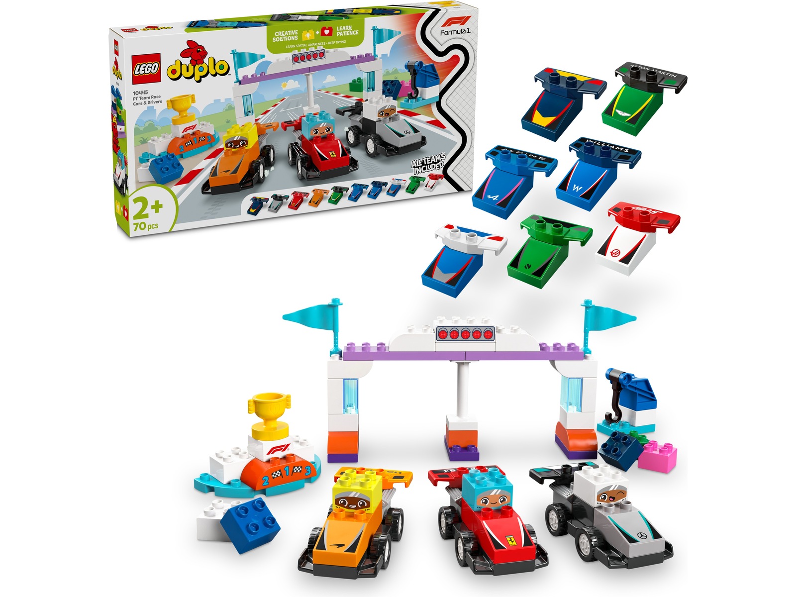 LEGO DUPLO Town F1 Team med racerbilar och förare 10445 LEGO