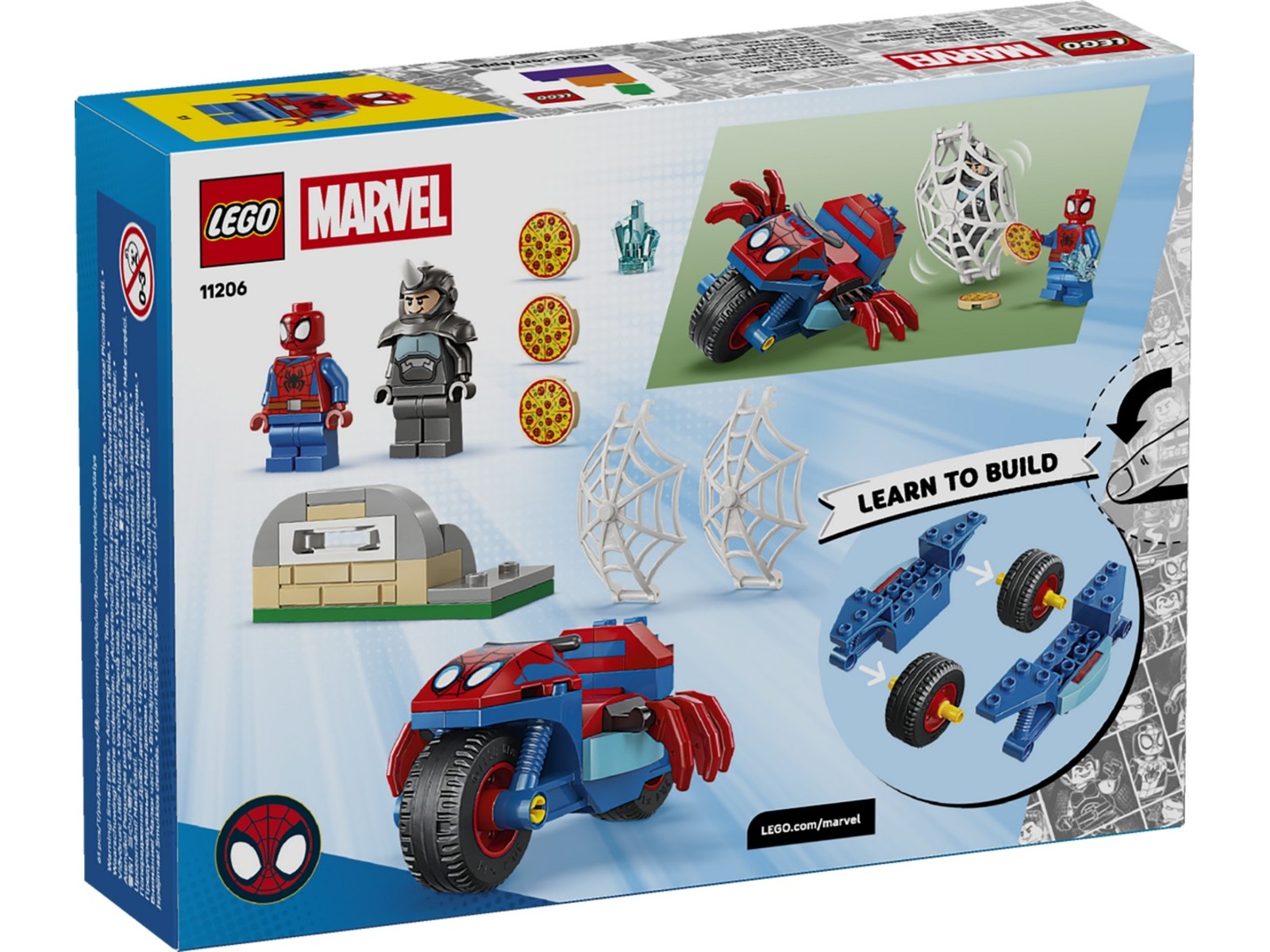 LEGO Spidey på motorcykel mot Rhino 11206 LEGO