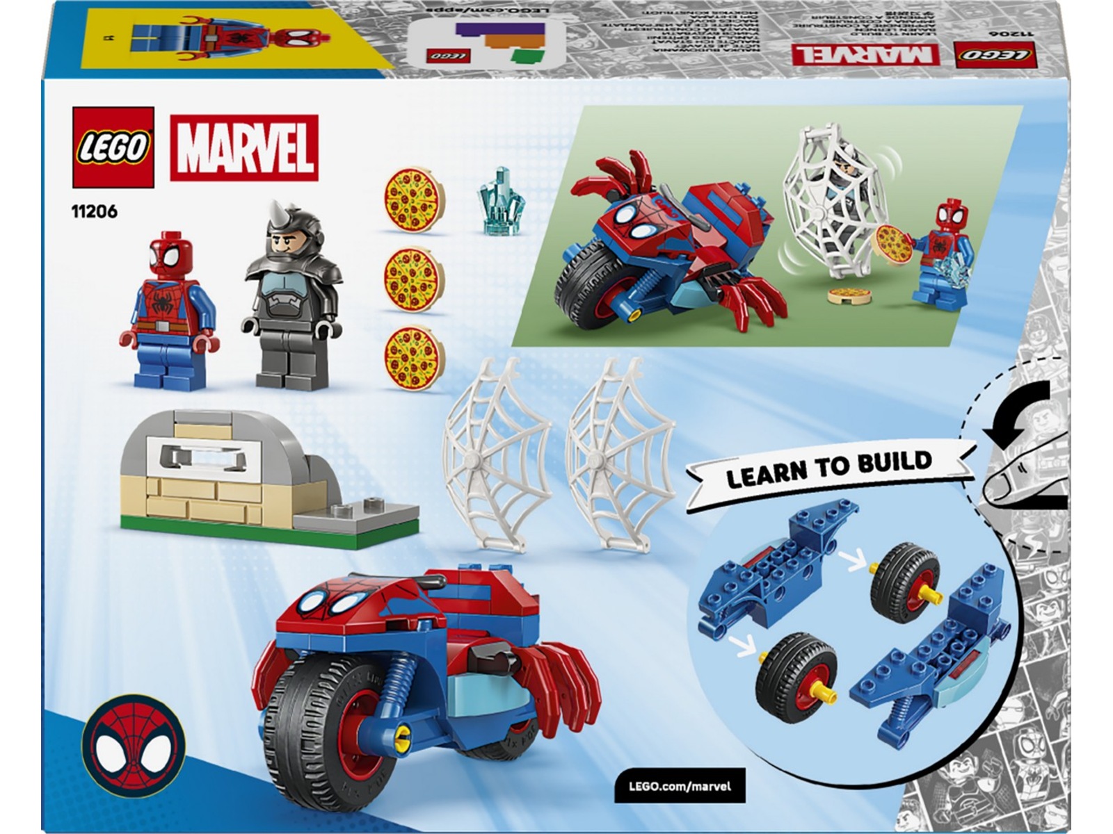 LEGO Spidey på motorcykel mot Rhino 11206 LEGO