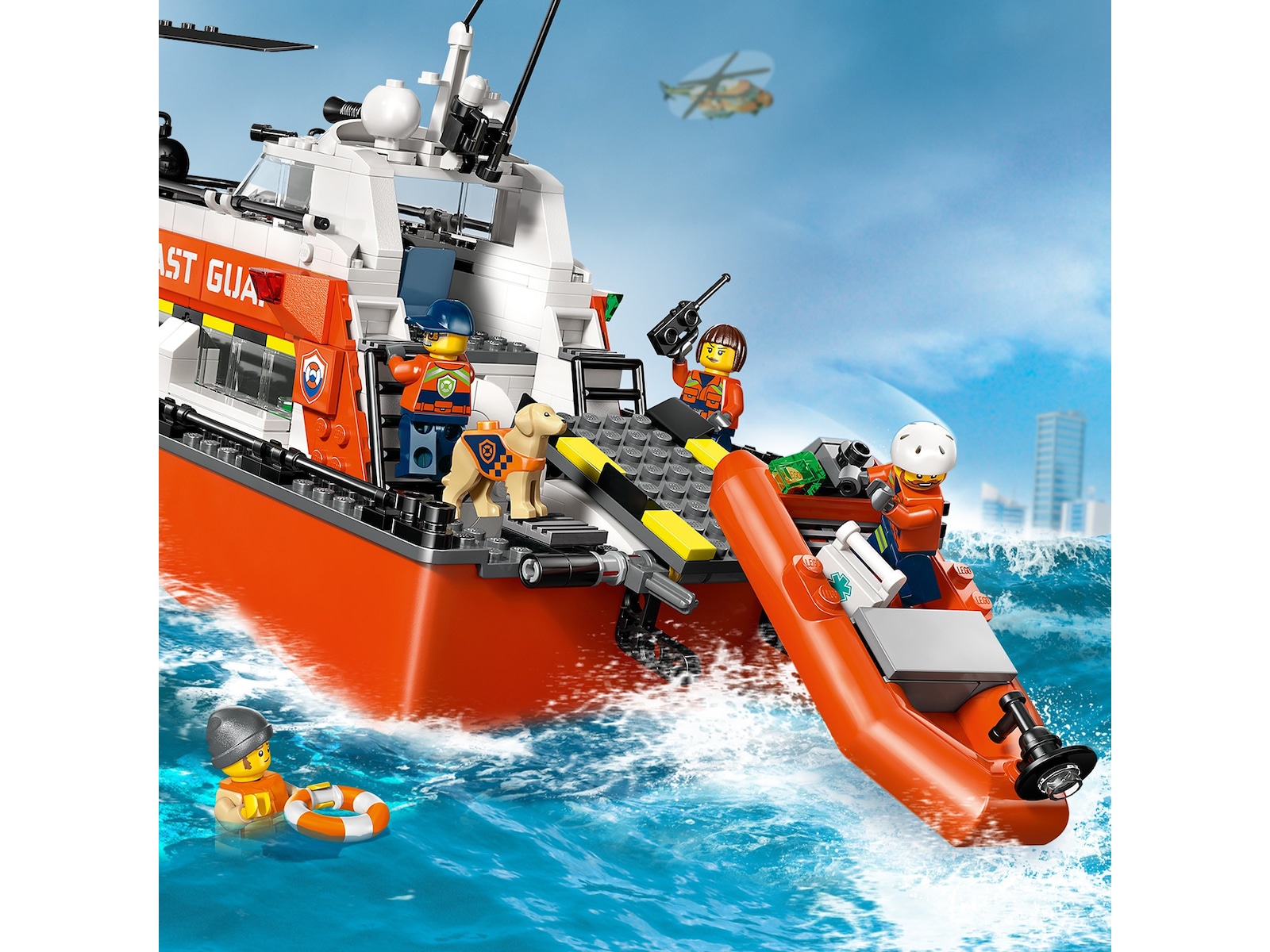 LEGO City kustbevakningens helikopter och räddningsbåt 60504 LEGO