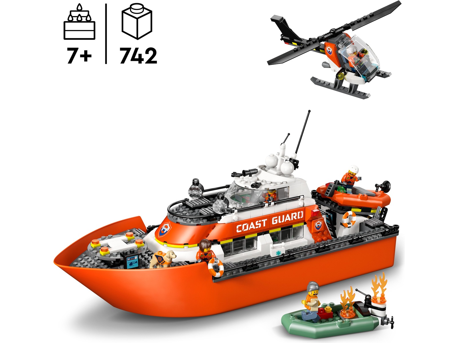 LEGO City kustbevakningens helikopter och räddningsbåt 60504 LEGO