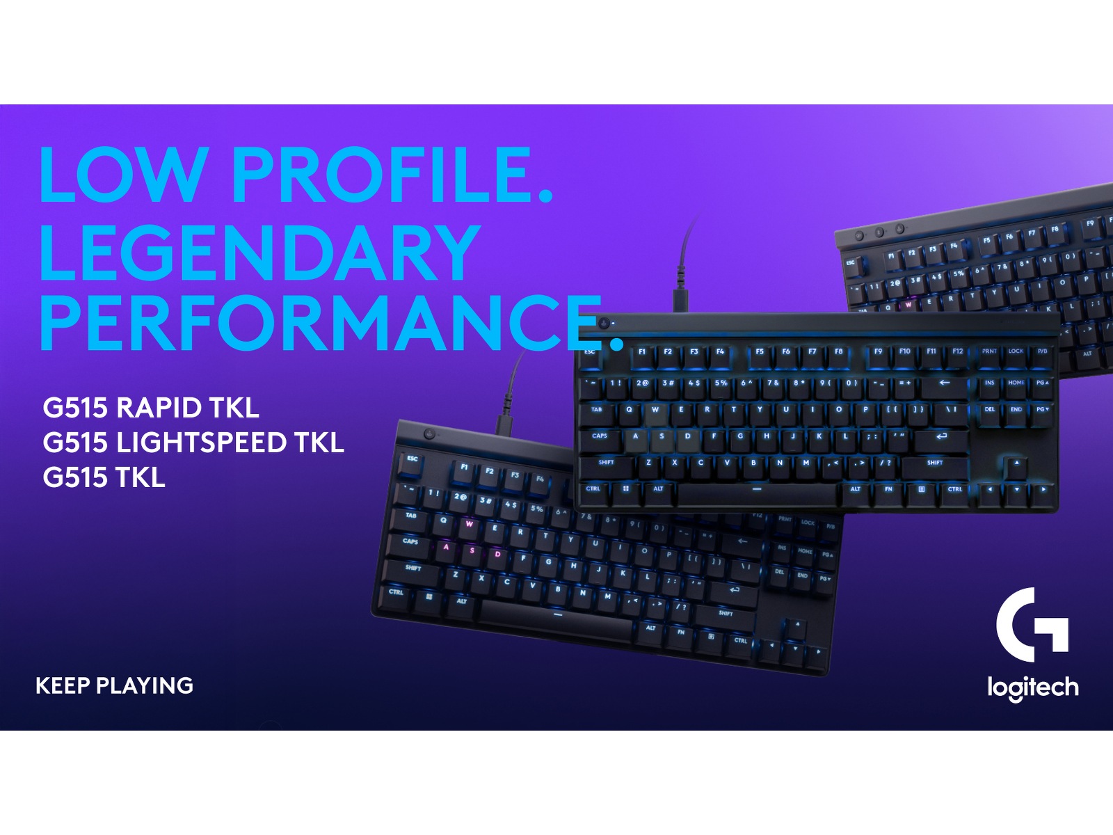 Logitech G515 TKL Rapid Gamingtangentbord (svart) -B-Grade Demo tangentbord