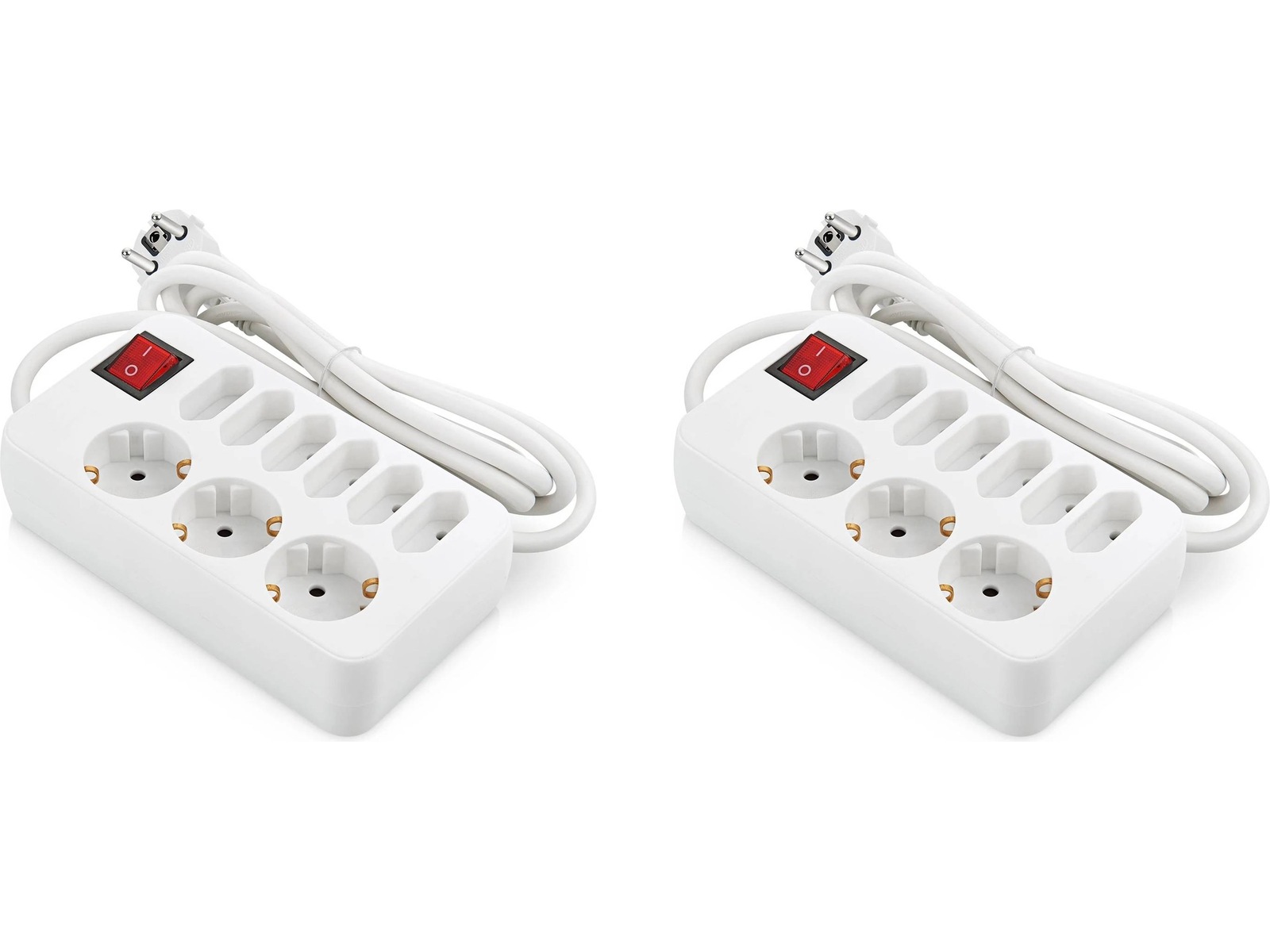 ON 9-vägs kompakt strömförgrenare 2-pack Förlängningskabel & förgrening