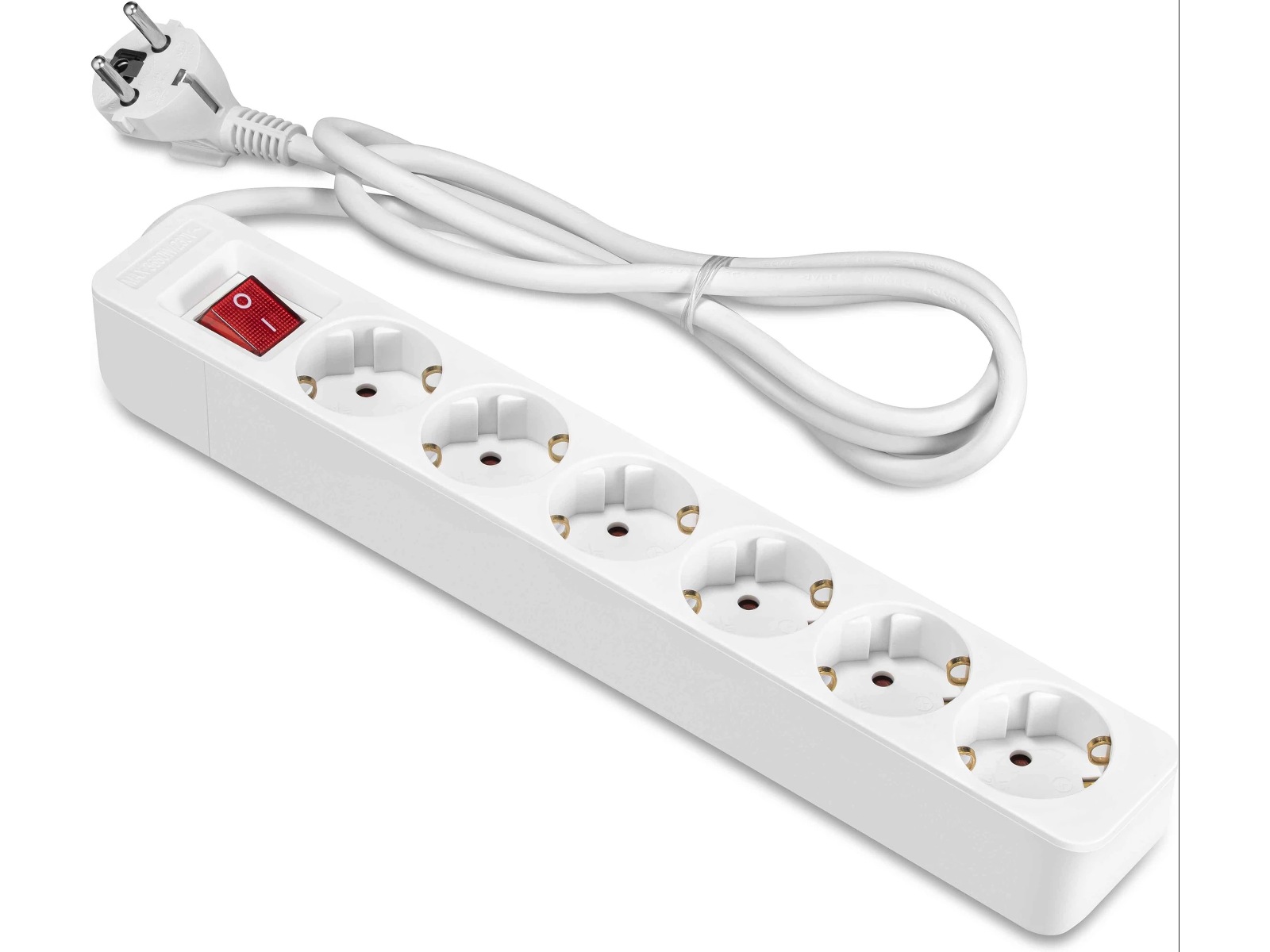 ON 6-vägs strömförgrenare 1.5m 2-pack Förlängningskabel & förgrening