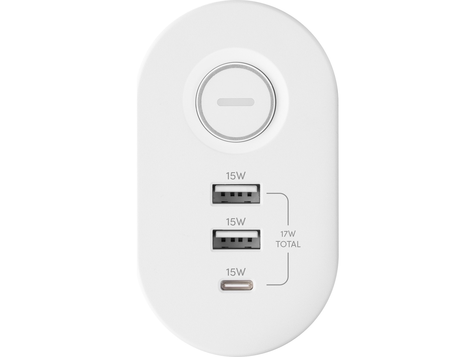 Andersson 6-i-1 grenuttag 3x uttag och USB m/skrivbordsfäste 2pk (vit) Förlängningskabel & förgrening