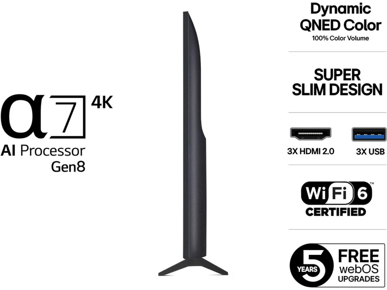 LG 55'' QNED7E AI 4k 55QNED7EA6B (2025) + soundbar 20 - 49 tums TV