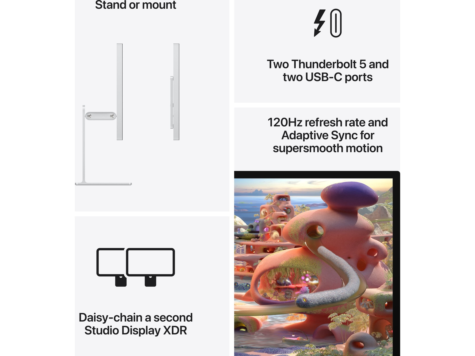 Apple Studio Display XDR (2026) Nano-Texture Glass - VESA-fäste (utan stativ) Bildskärmar