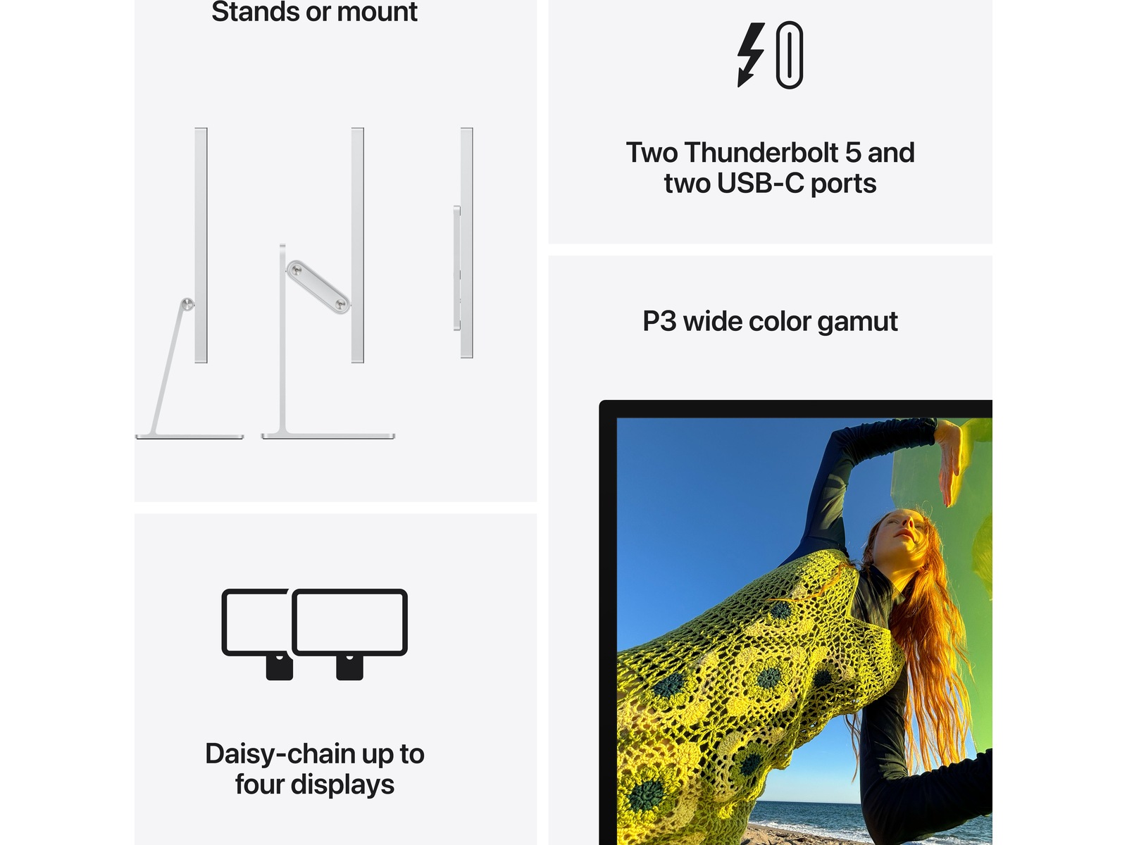 Apple Studio Display (2026) Standardglas - stativ med vinkel- och höjdjustering Bildskärmar