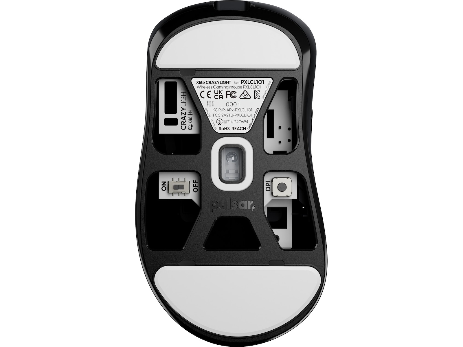 Pulsar Xlite CRAZYLIGHT trådlös gamingmus medium (jet black) -B-Grade Demo mus