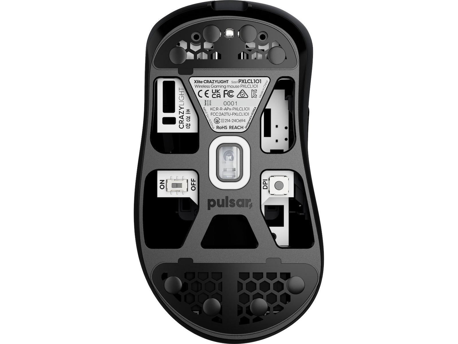 Pulsar Xlite CRAZYLIGHT trådlös gamingmus medium (jet black) -B-Grade Demo mus