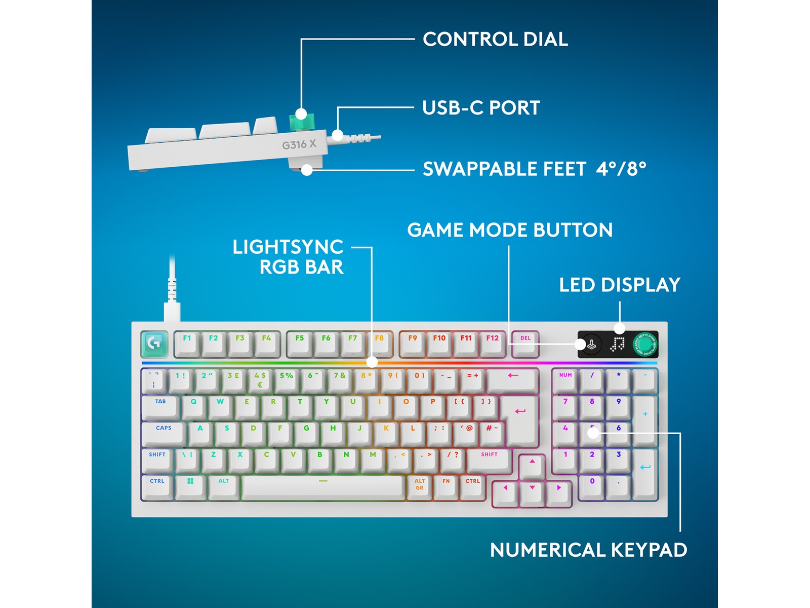 Logitech G316 X 98 speltangentbord Gamingtangentbord