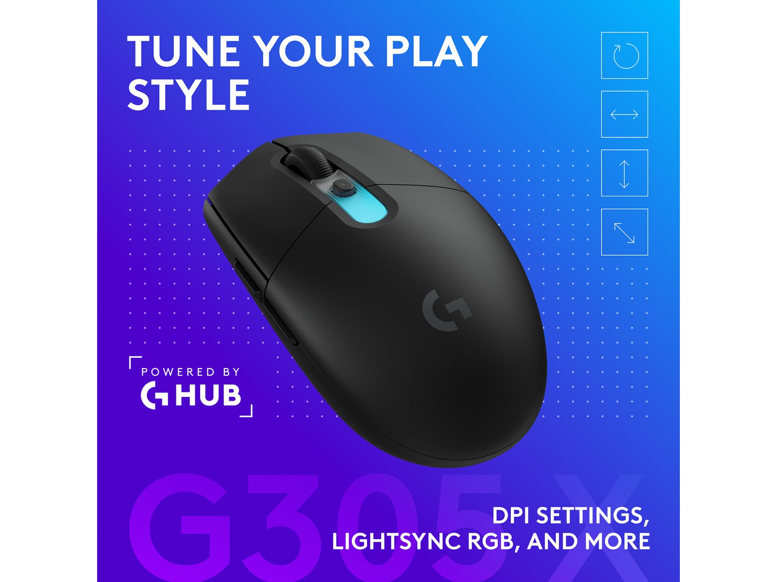Logitech G305 X SUPERLIGHT Trådlös Spelmus (svart) Gamingmus