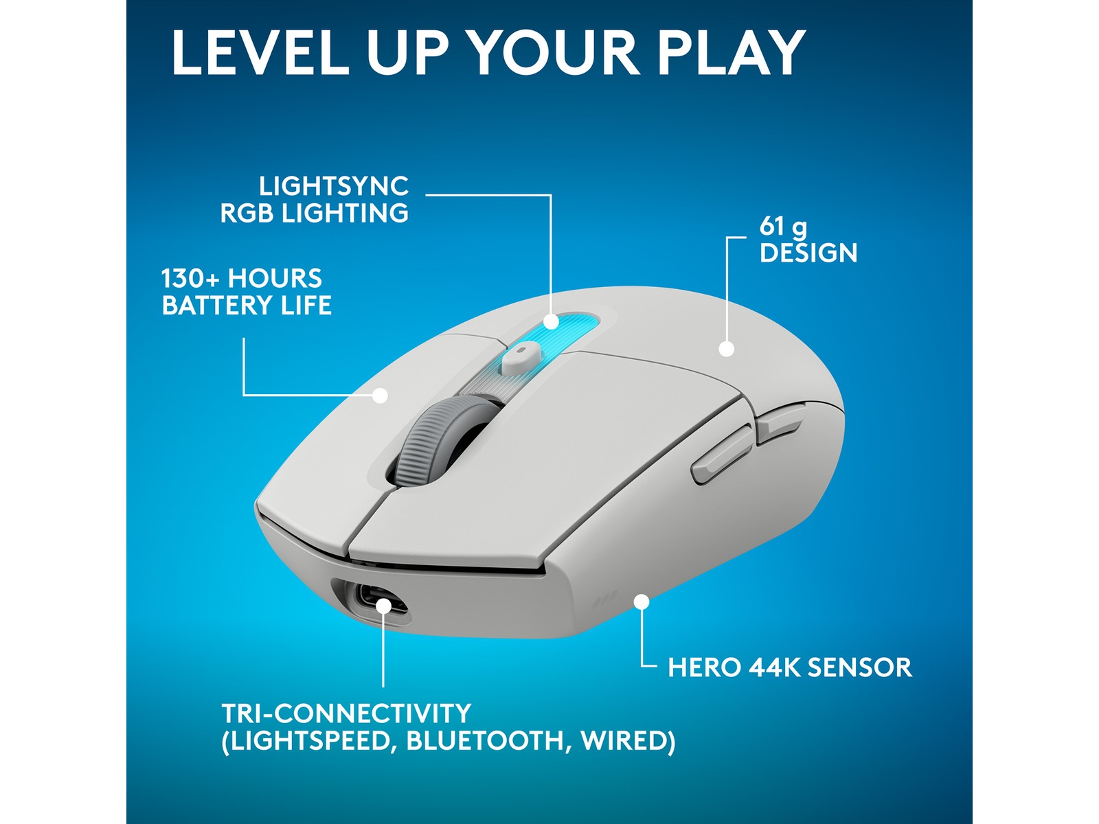 Logitech G305 X SUPERLIGHT Trådlös Spelmus (vit) Gamingmus
