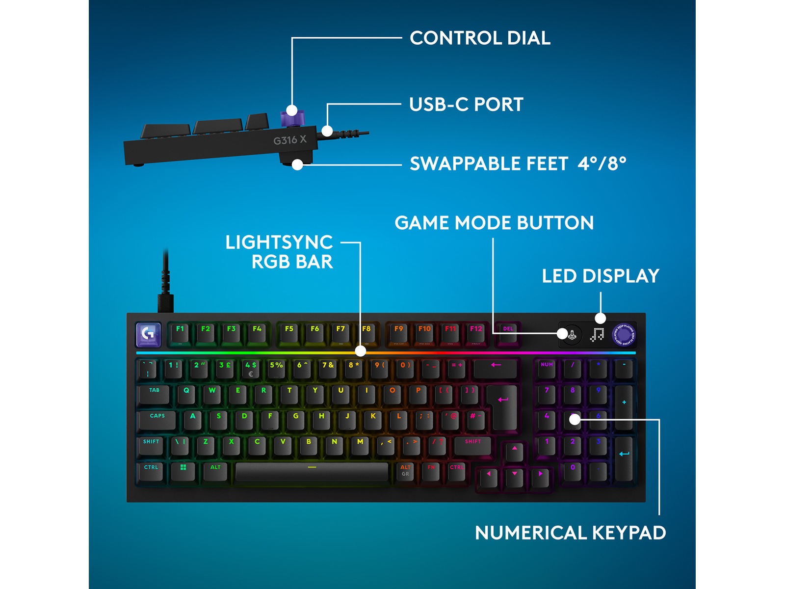 Logitech G316 X 98 speltangentbord Gamingtangentbord