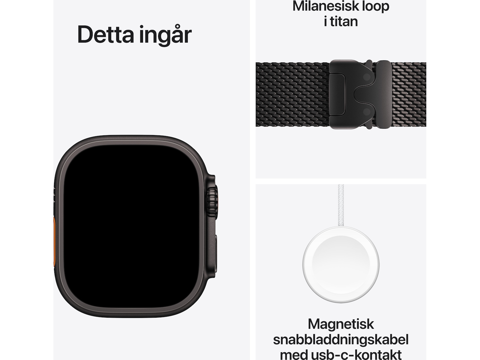 Apple Watch Ultra 4 GPS + LTE 49mm Titanium (svart) Smartwatches