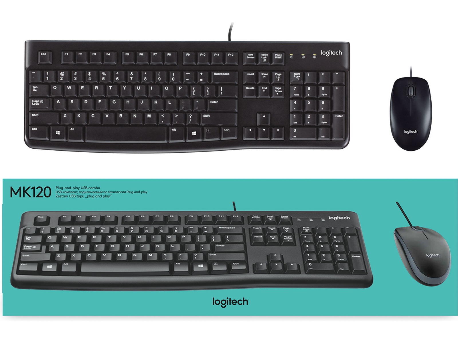 Logitech MK120 Combo Mus & tangentbord -combo-paket
