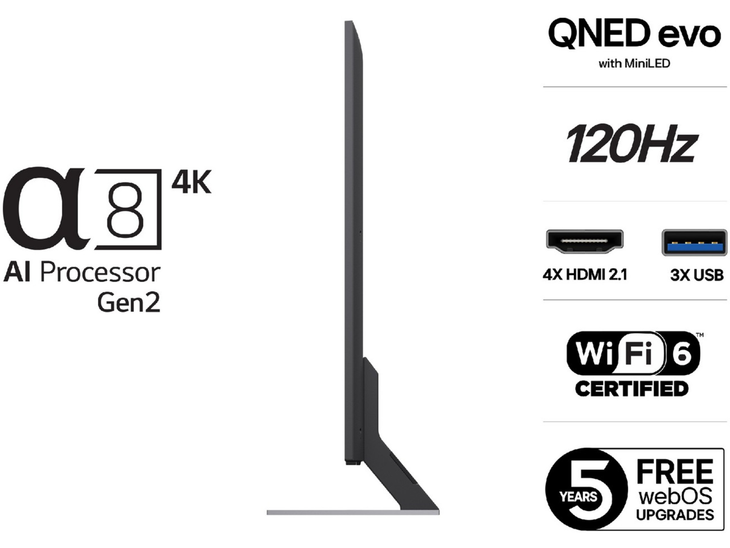 LG 55'' QNED85 evo AI MiniLED 4k Smart TV (2025) + Soundbar 50 - 59 tums TV