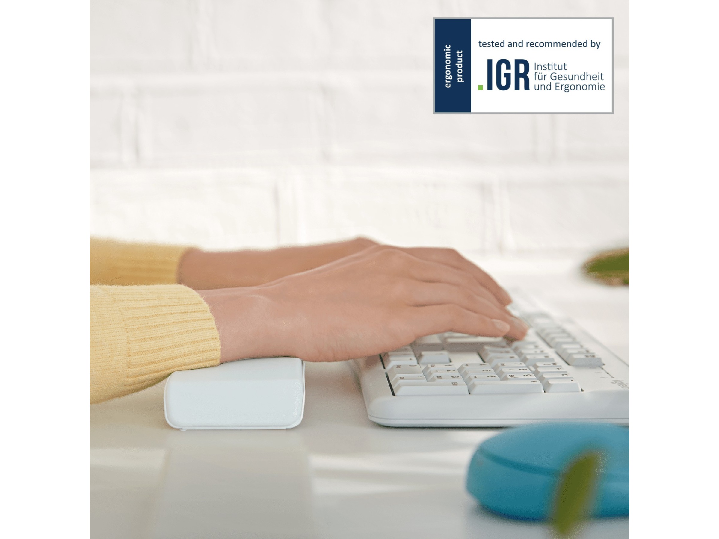 Leitz Ergo Cozy handledsstöd för tangentbord (ljusgrå) Handledsstöd