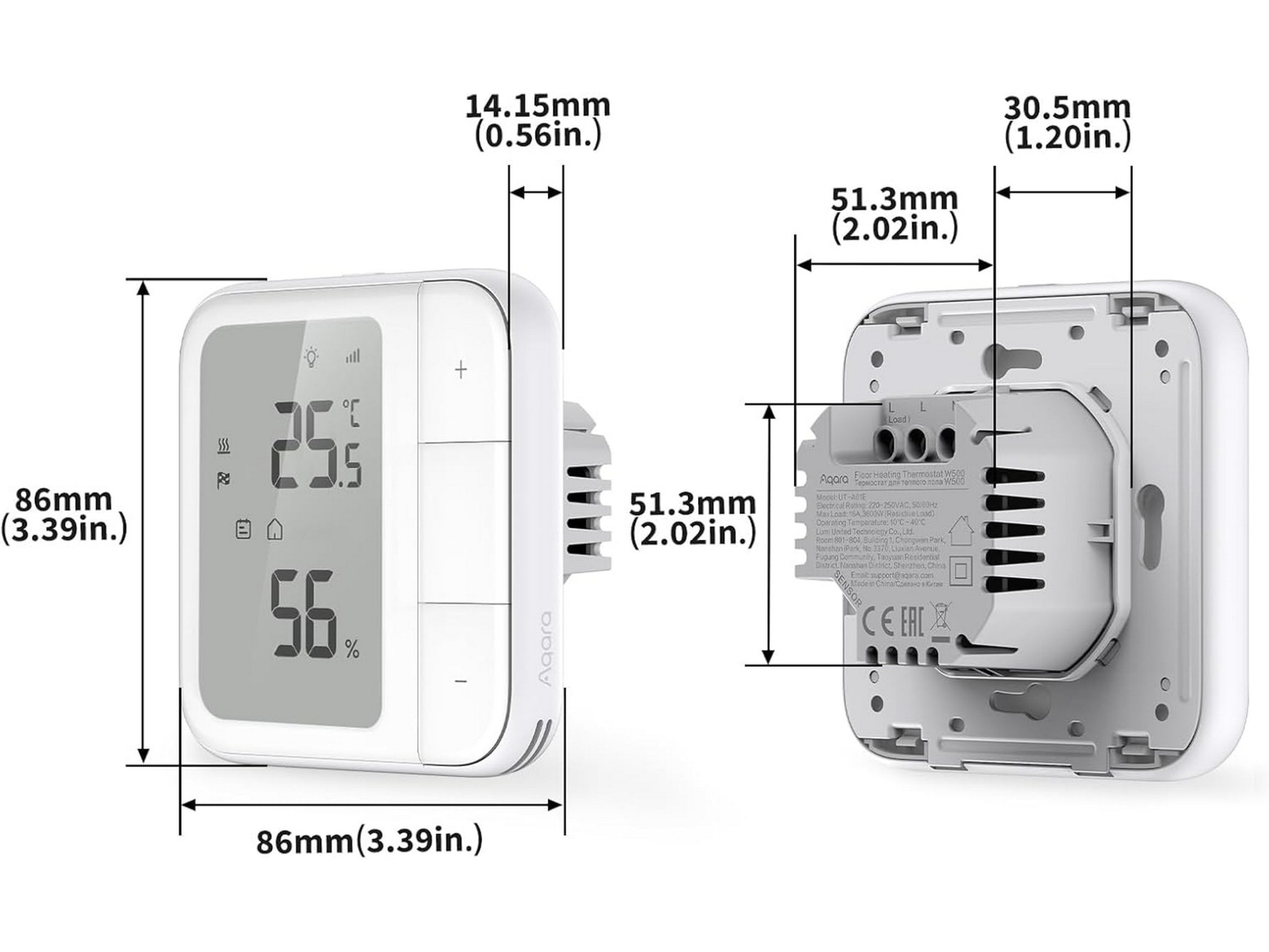 Aqara Gulvvarme Termostat W500 Tillbehör till värme