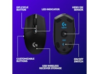 Logitech G305 Lightspeed Trådlös Gamingmus (svart) Gamingmus